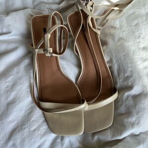 Anthropologie Strappy Nude Heels